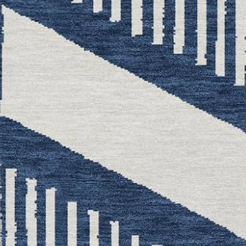 9' X 12' Navy Blue And Blue Geometric Washable Indoor Outdoor Area Rug Homeroots Outdoor