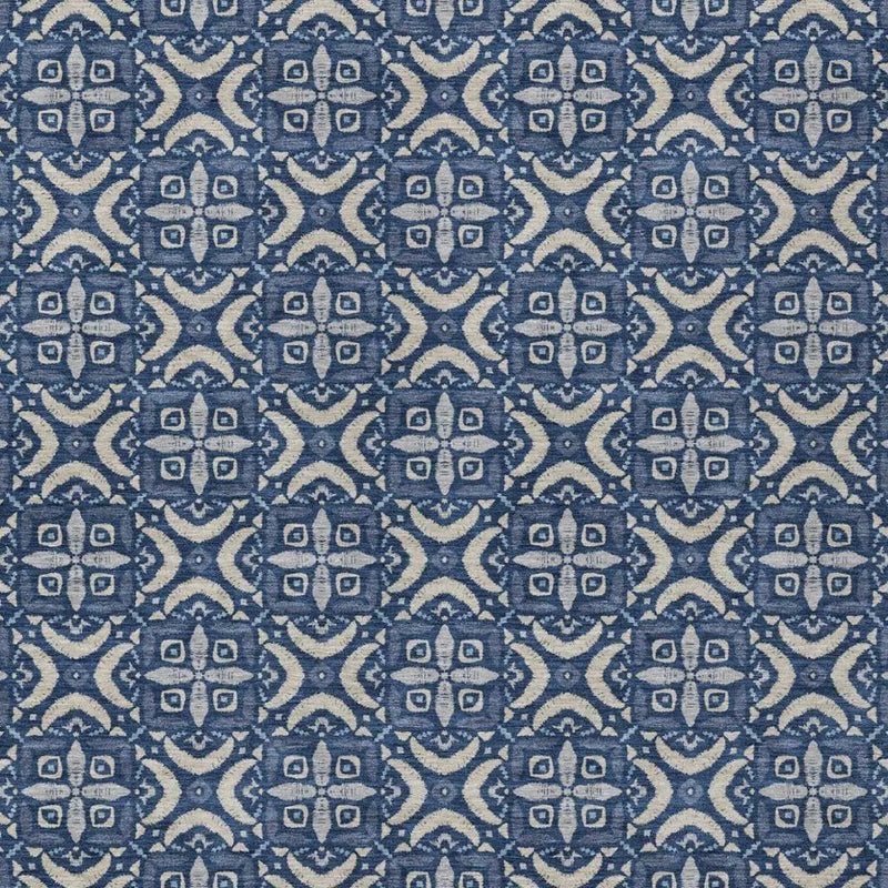 9' X 12' Navy Blue And Blue Geometric Washable Indoor Outdoor Area Rug Homeroots Outdoor