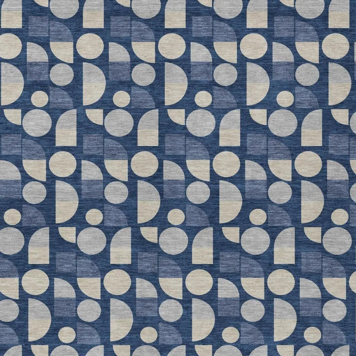 9' X 12' Navy Blue And Blue Geometric Washable Indoor Outdoor Area Rug Homeroots Outdoor