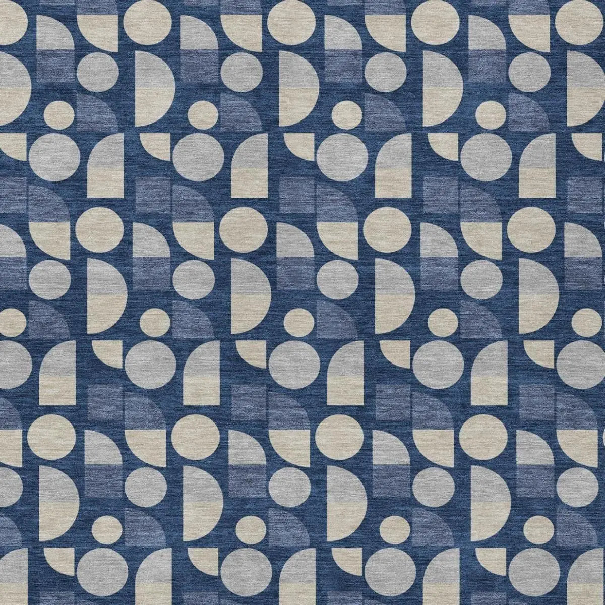9' X 12' Navy Blue And Blue Geometric Washable Indoor Outdoor Area Rug Homeroots Outdoor