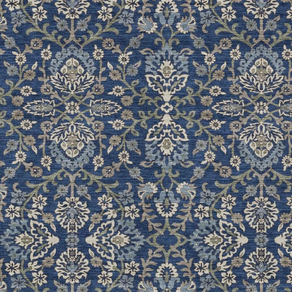 9' X 12' Navy Blue And Blue Geometric Washable Indoor Outdoor Area Rug Homeroots Outdoor