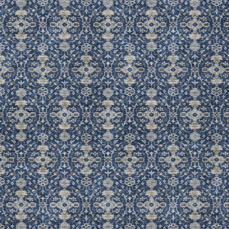 9' X 12' Navy Blue And Blue Oriental Washable Indoor Outdoor Area Rug Homeroots Outdoor