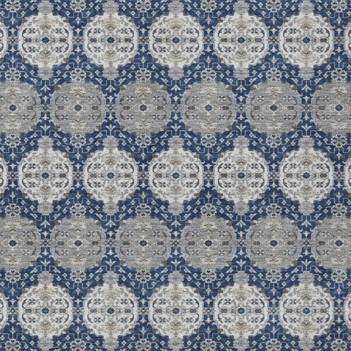 9' X 12' Navy Blue And Blue Striped Washable Indoor Outdoor Area Rug Homeroots Outdoor