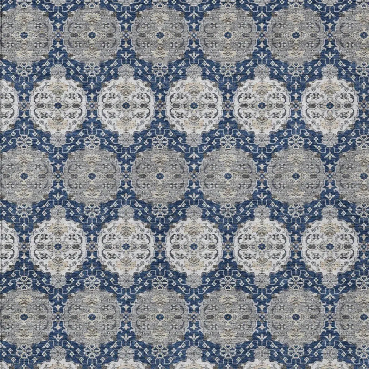 9' X 12' Navy Blue And Blue Striped Washable Indoor Outdoor Area Rug Homeroots Outdoor