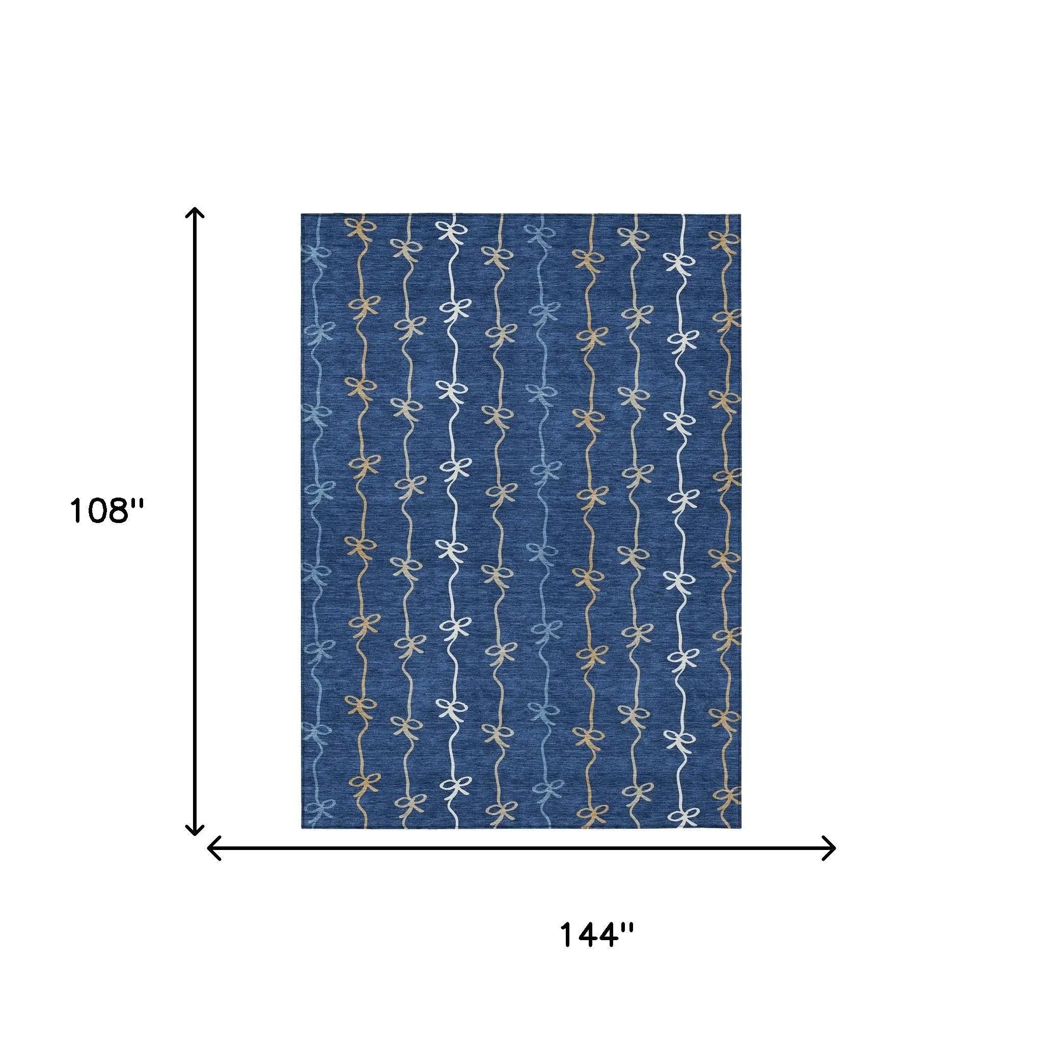 9' X 12' Navy Blue And Denim Blue Southwestern Washable Indoor Outdoor Area Rug Homeroots Outdoor