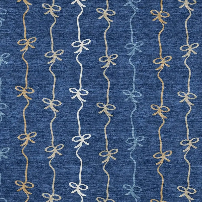 9' X 12' Navy Blue And Denim Blue Southwestern Washable Indoor Outdoor Area Rug Homeroots Outdoor