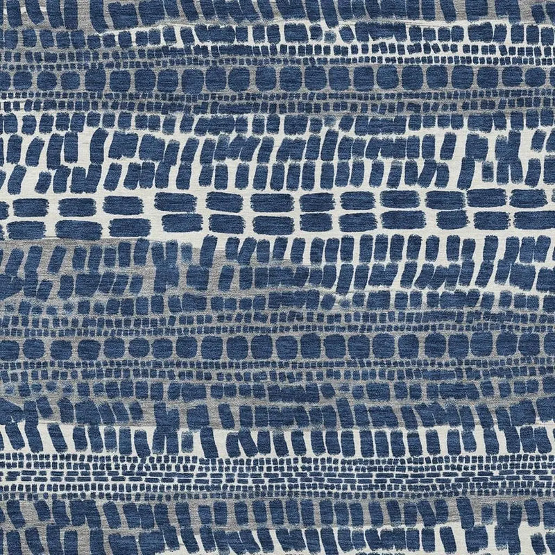 9' X 12' Navy Blue And Gray Abstract Washable Indoor Outdoor Area Rug Homeroots Outdoor