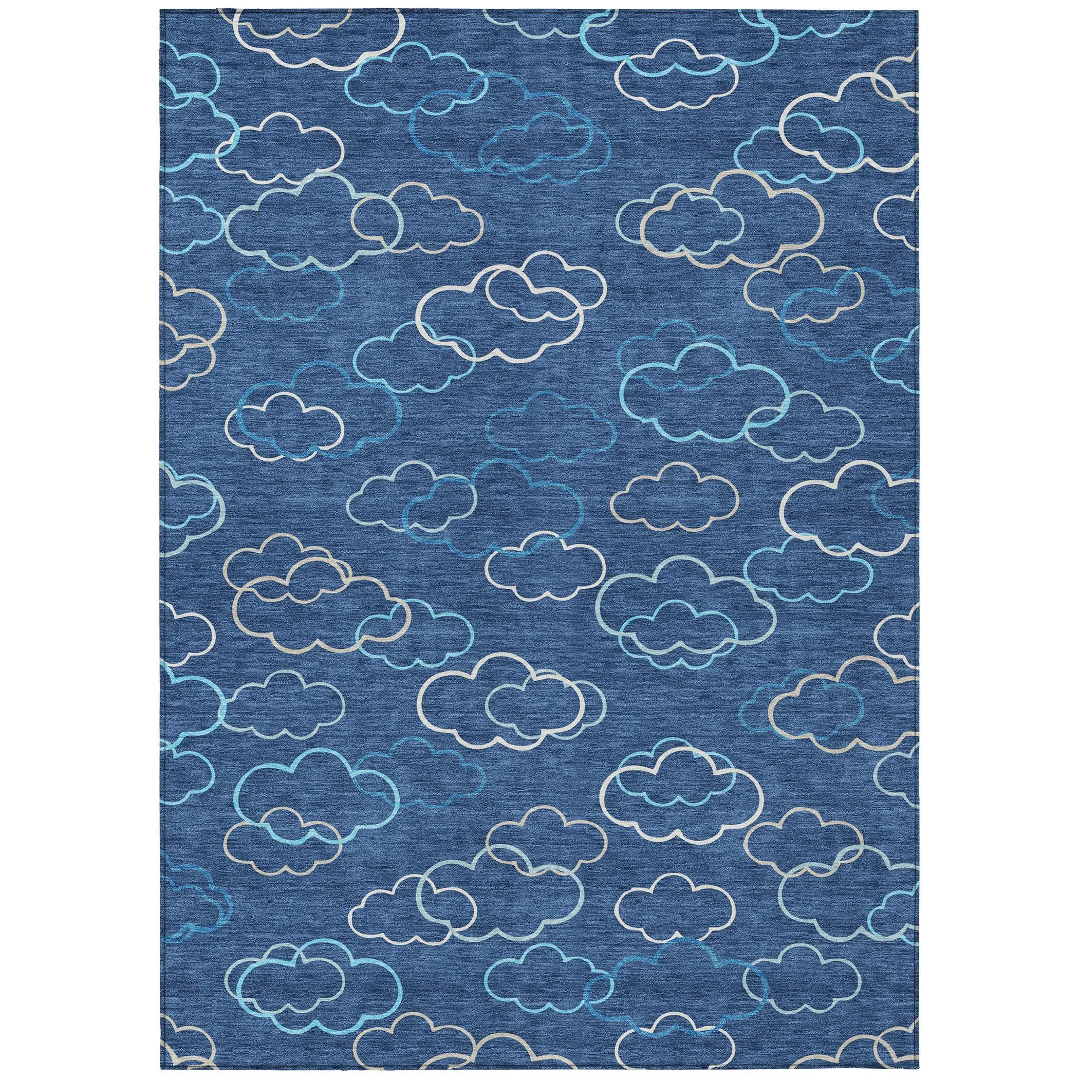 9' X 12' Navy Blue And Ivory Abstract Washable Indoor Outdoor Area Rug Homeroots Outdoor
