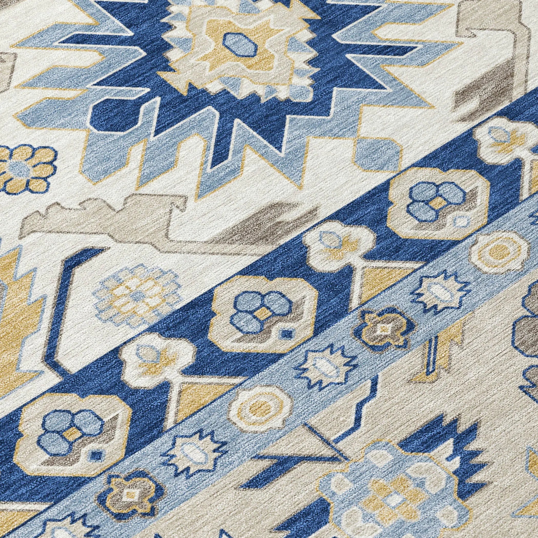 9' X 12' Navy Blue And Ivory Cactus Washable Indoor Outdoor Area Rug Homeroots Outdoor