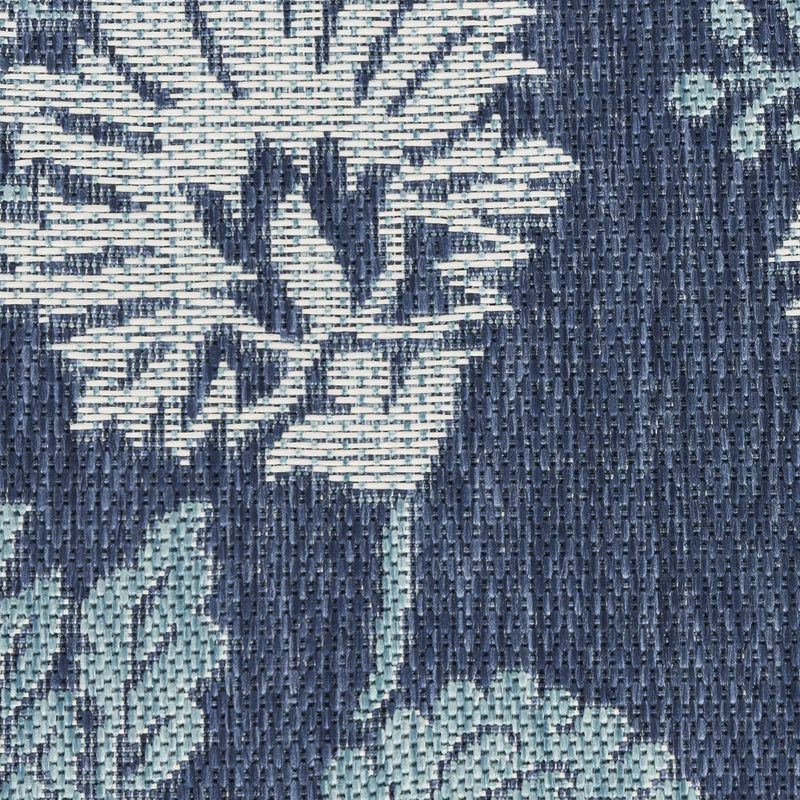 9' X 12' Navy Blue And Ivory Floral Indoor Outdoor Area Rug Homeroots Outdoor