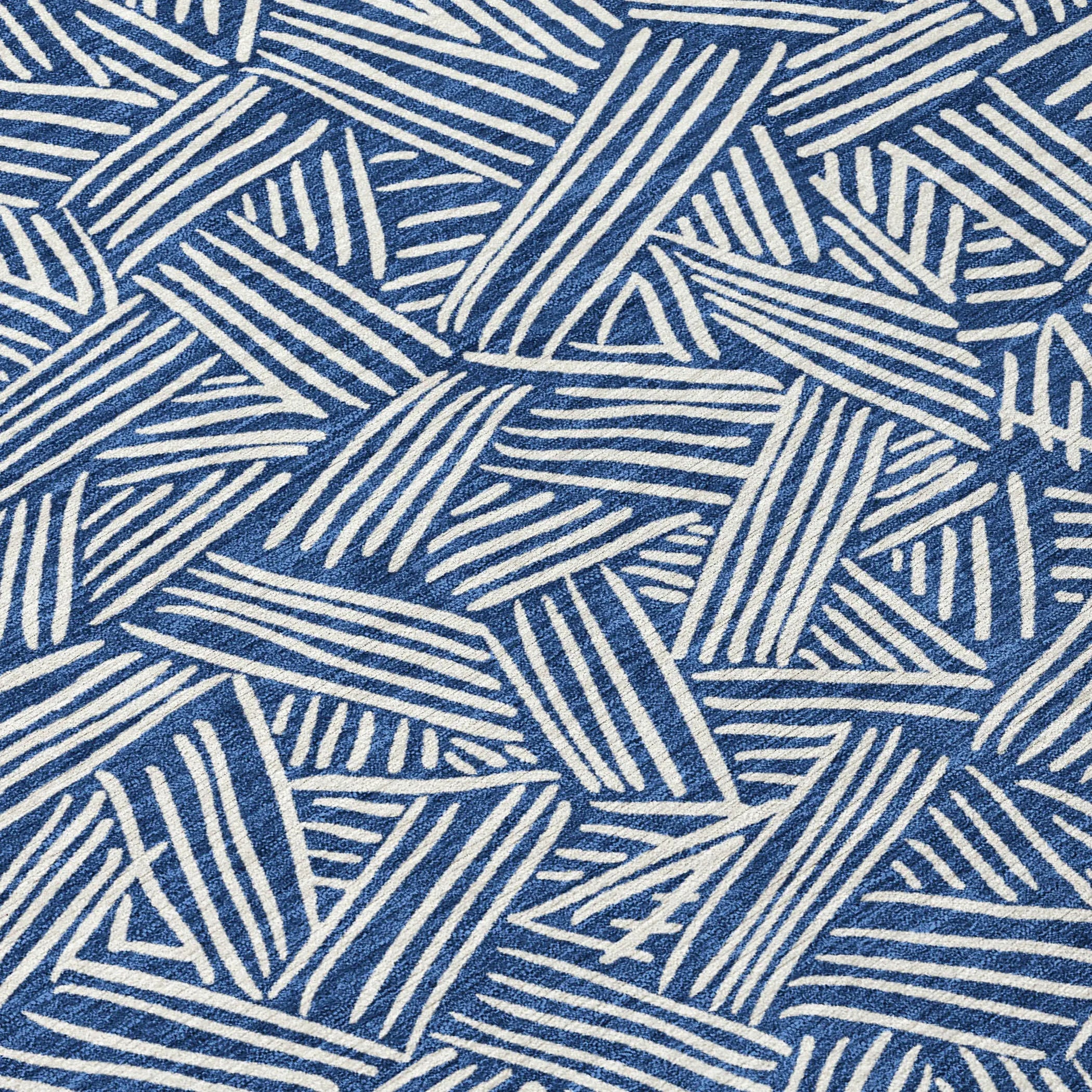 9' X 12' Navy Blue And Ivory Geometric Washable Indoor Outdoor Area Rug Homeroots Outdoor