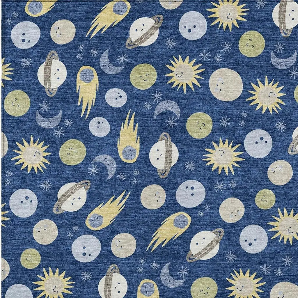 9' X 12' Navy Blue And Ivory Geometric Washable Indoor Outdoor Area Rug Homeroots Outdoor