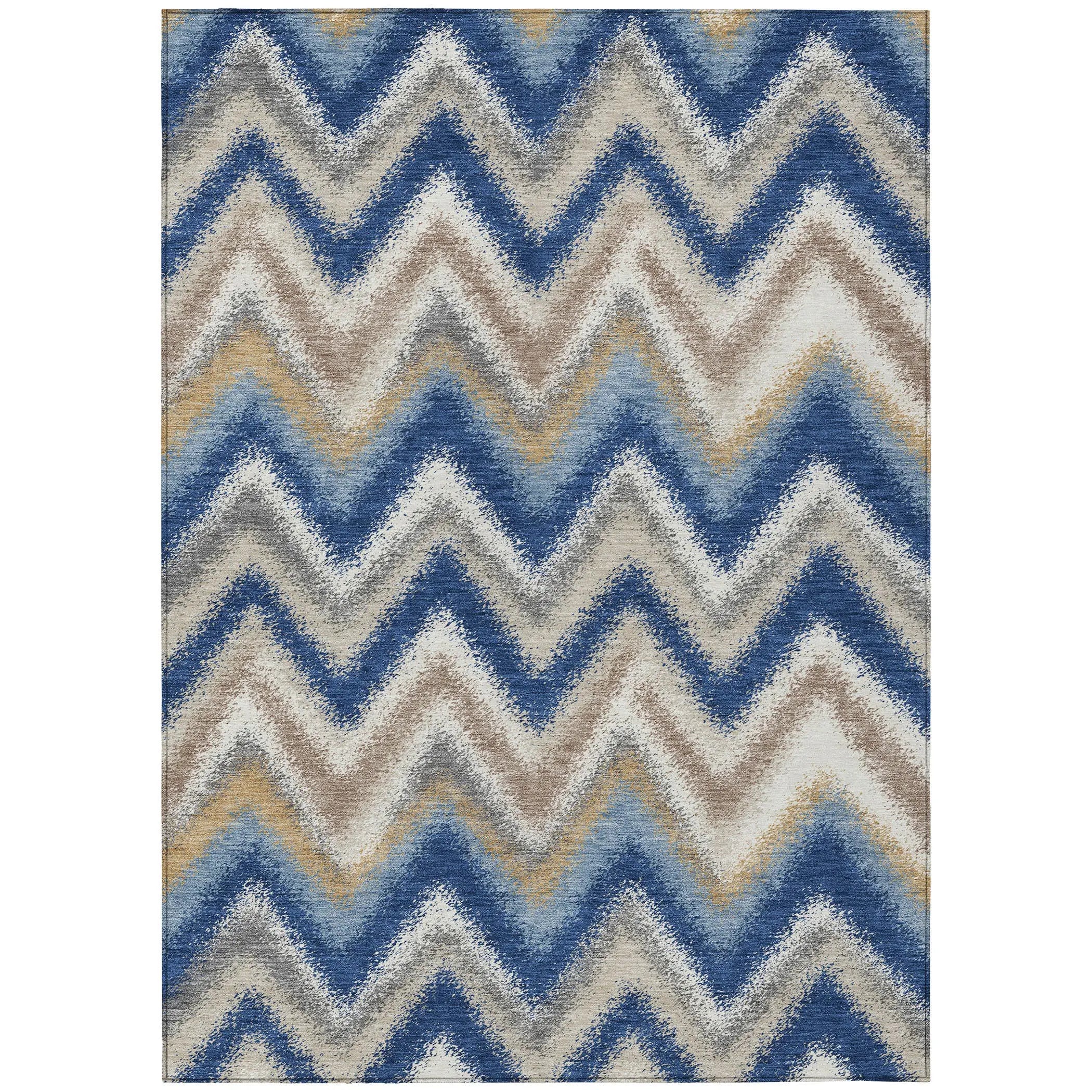 9' X 12' Navy Blue And Ivory Geometric Washable Indoor Outdoor Area Rug Homeroots Outdoor