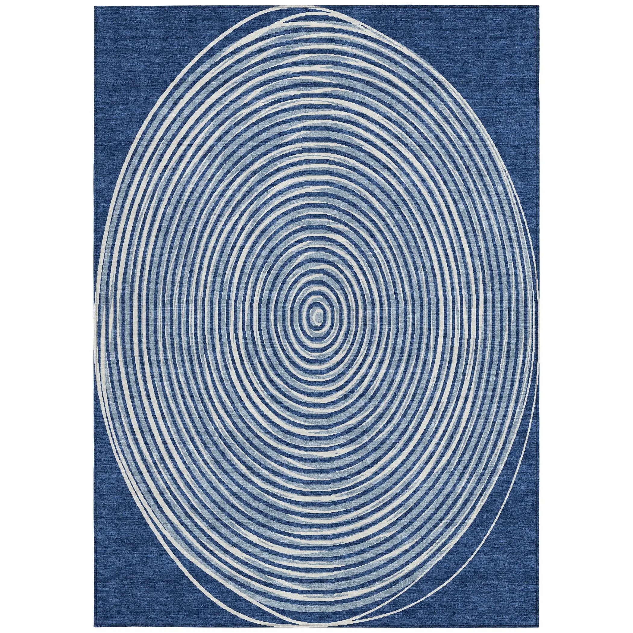 9' X 12' Navy Blue And Ivory Geometric Washable Indoor Outdoor Area Rug Homeroots Outdoor