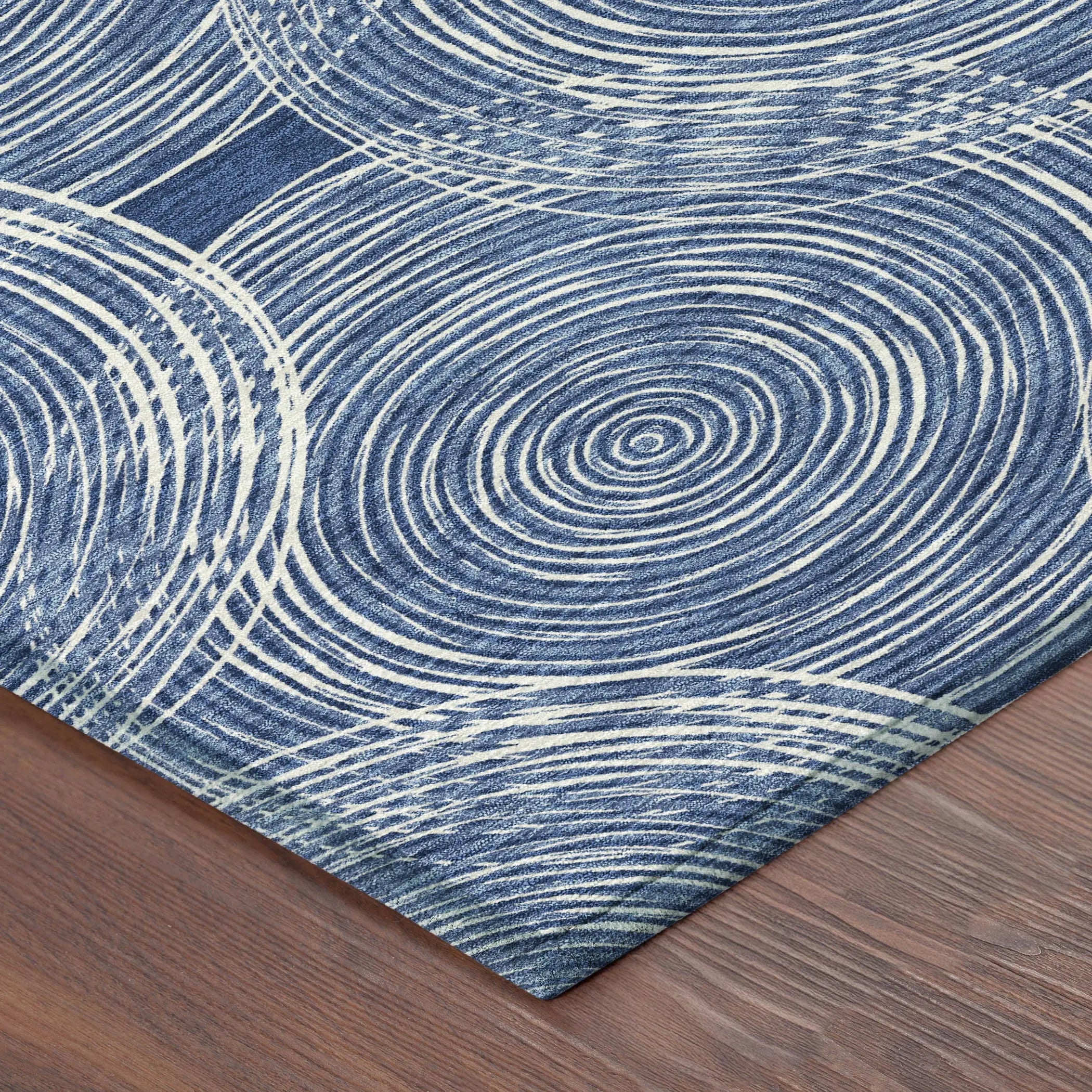9' X 12' Navy Blue And Ivory Geometric Washable Indoor Outdoor Area Rug Homeroots Outdoor