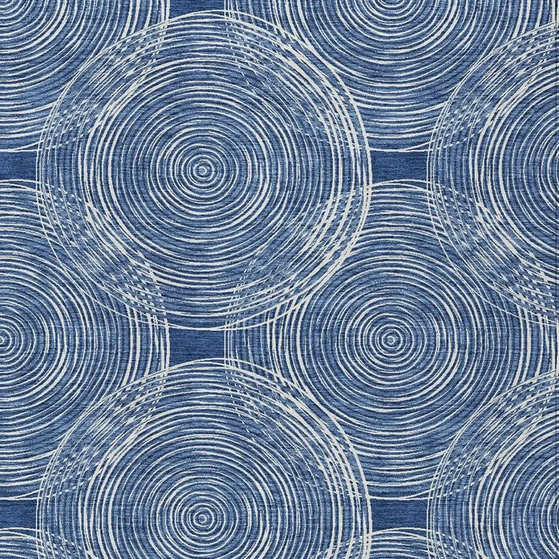 9' X 12' Navy Blue And Ivory Geometric Washable Indoor Outdoor Area Rug Homeroots Outdoor
