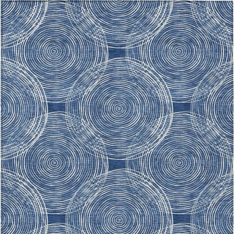9' X 12' Navy Blue And Ivory Geometric Washable Indoor Outdoor Area Rug Homeroots Outdoor