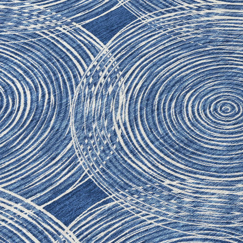 9' X 12' Navy Blue And Ivory Geometric Washable Indoor Outdoor Area Rug Homeroots Outdoor