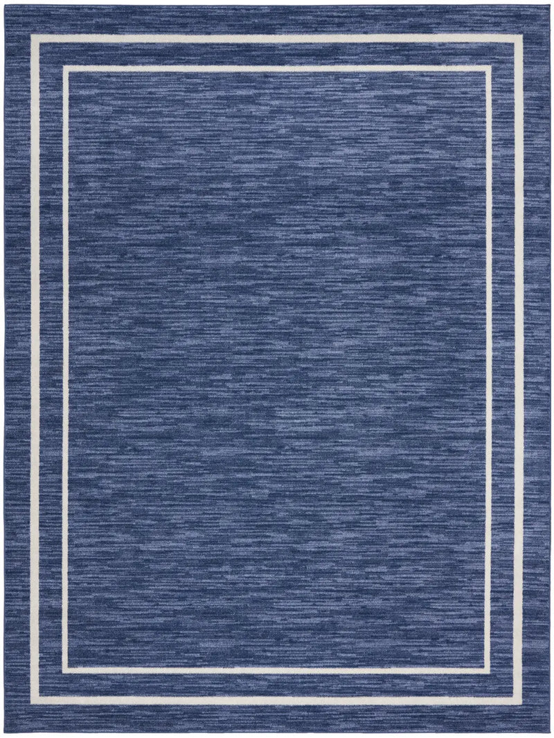 9' X 12' Navy Blue And Ivory Indoor Outdoor Area Rug Homeroots Outdoor