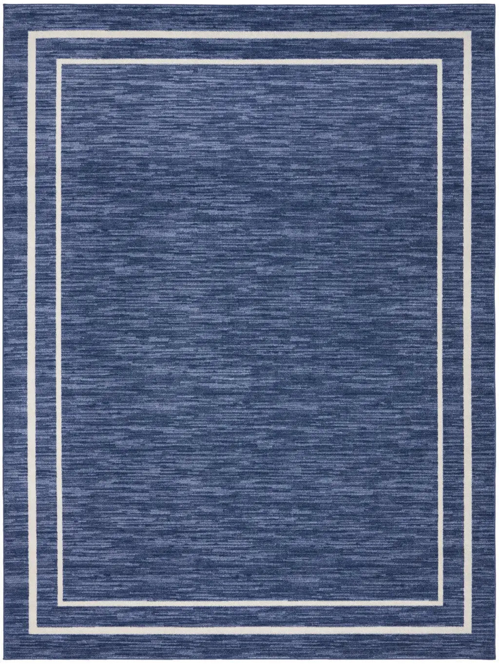 9' X 12' Navy Blue And Ivory Indoor Outdoor Area Rug Homeroots Outdoor