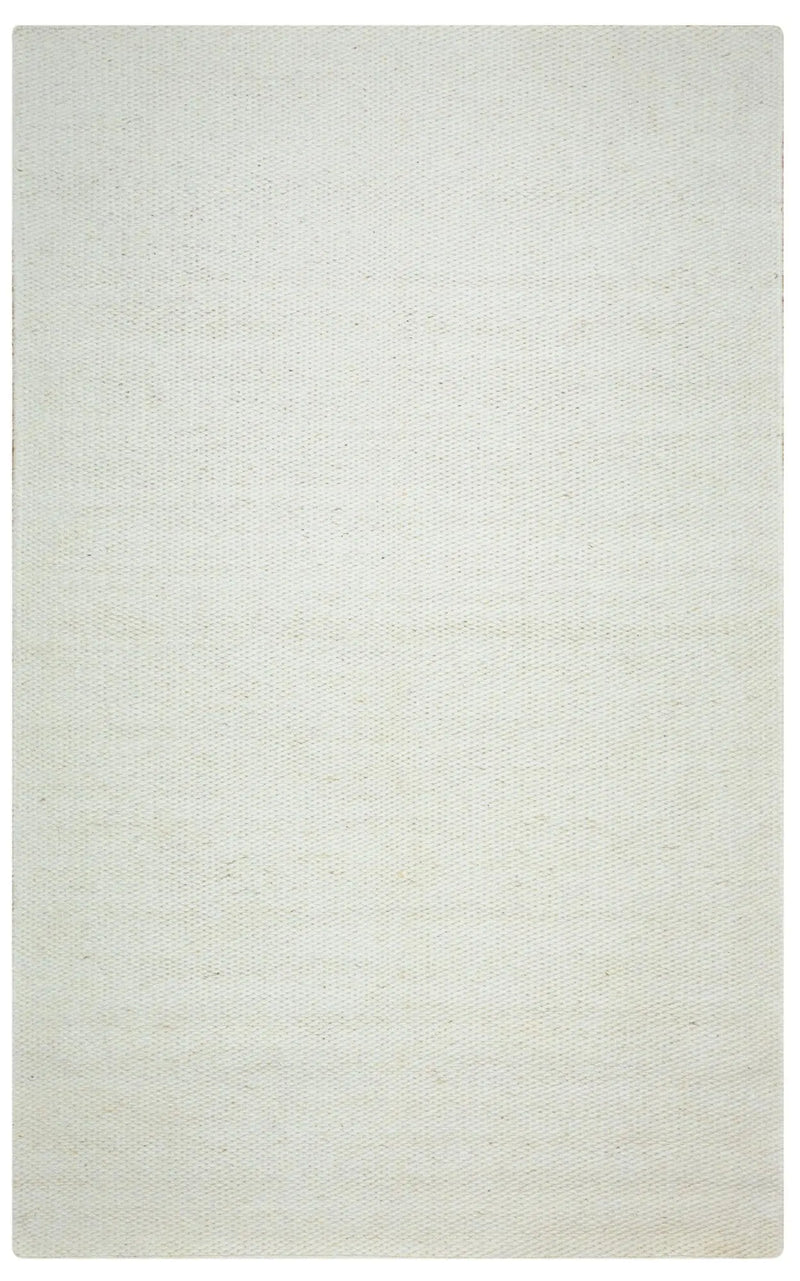 9' X 12' Off White And Ivory Wool Hand Woven Area Rug Homeroots Home Decor