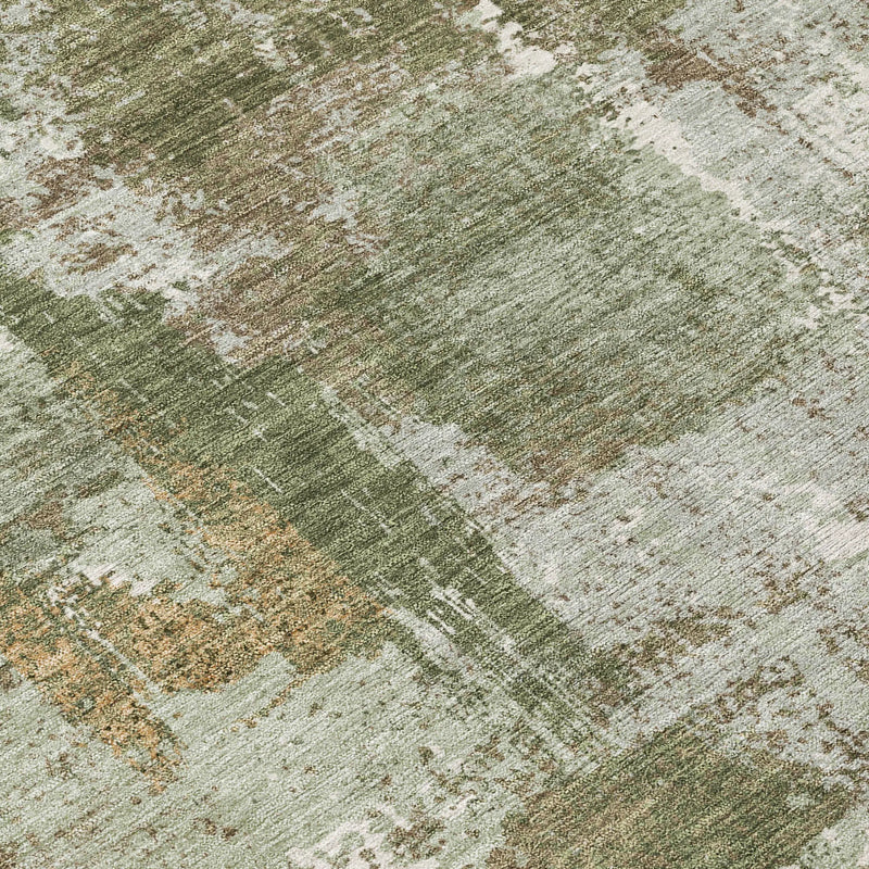 9' X 12' Olive Green And Beige Abstract Washable Indoor Outdoor Area Rug Homeroots Outdoor