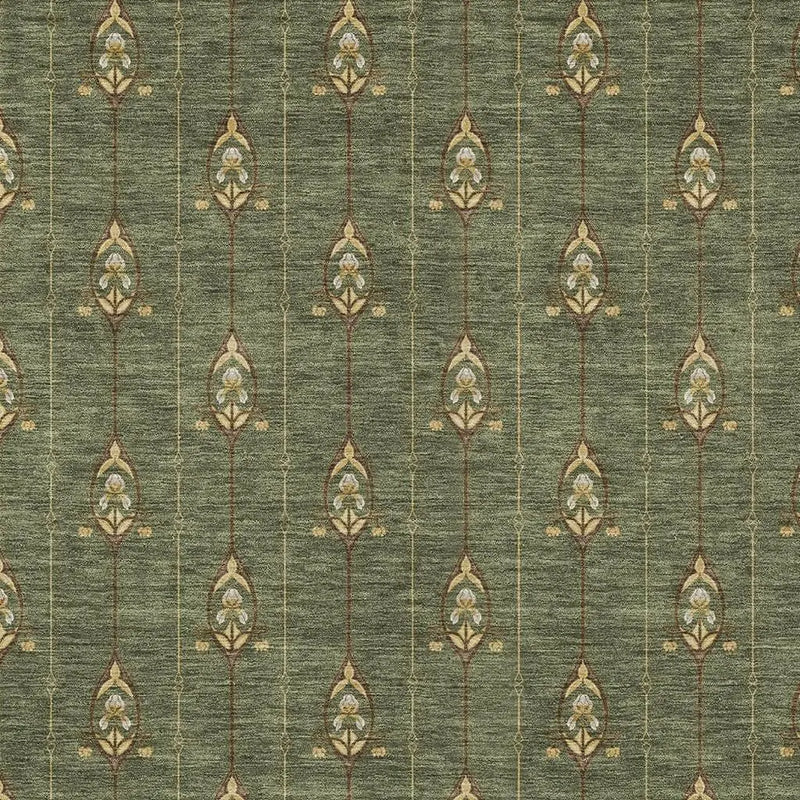 9' X 12' Olive Green And Brown Geometric Washable Indoor Outdoor Area Rug Homeroots Outdoor