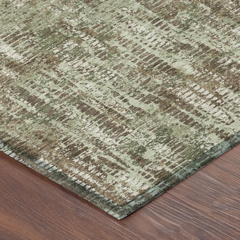 9' X 12' Olive Green And Graphite Abstract Washable Indoor Outdoor Area Rug Homeroots Outdoor