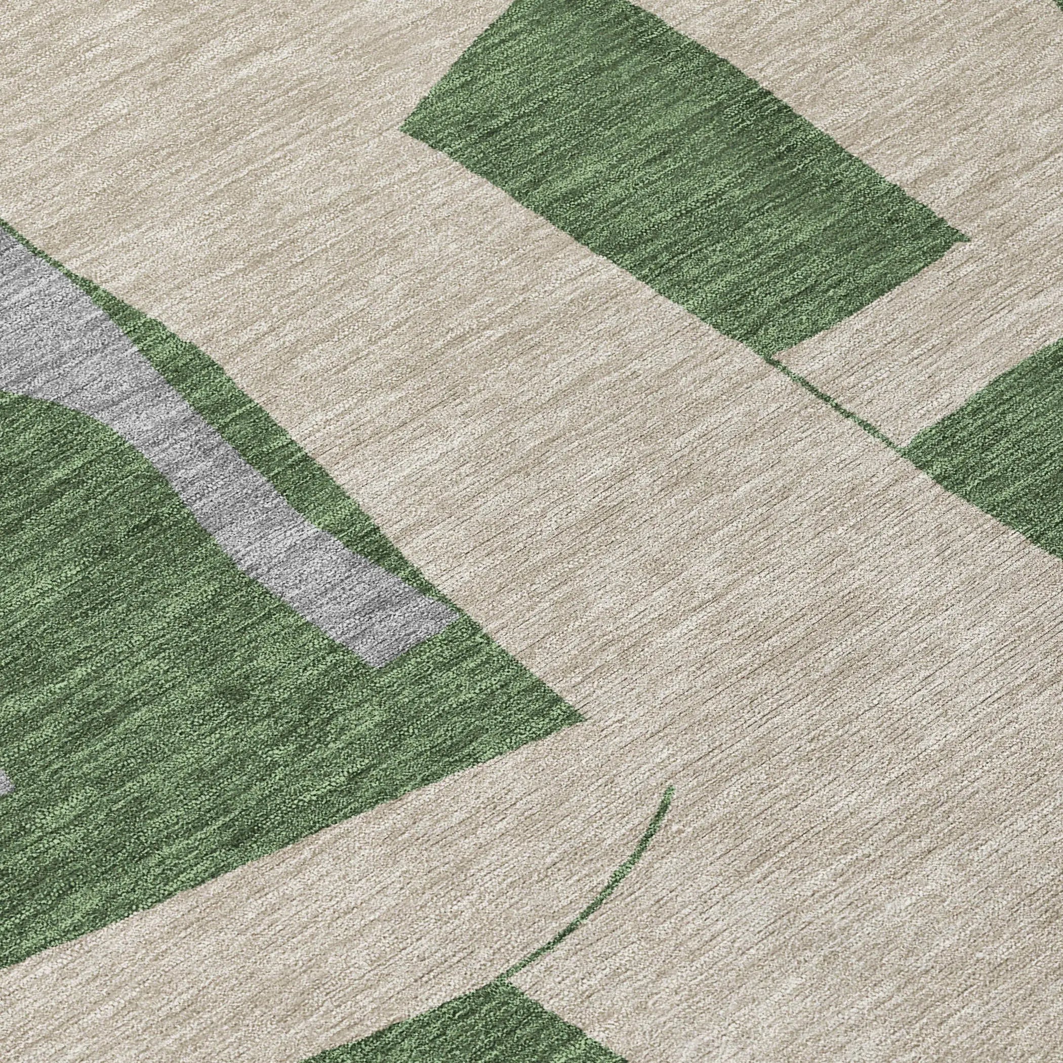 9' X 12' Olive Green And Gray Geometric Washable Indoor Outdoor Area Rug Homeroots Outdoor
