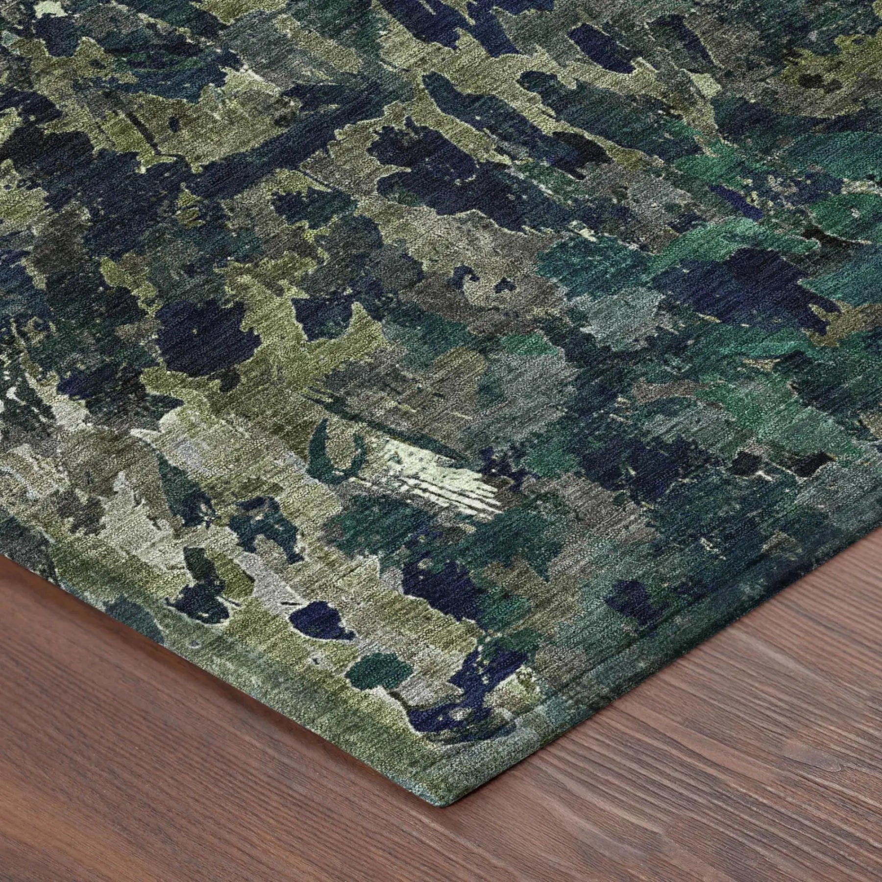 9' X 12' Olive Green And Green Abstract Washable Indoor Outdoor Area Rug Homeroots Outdoor