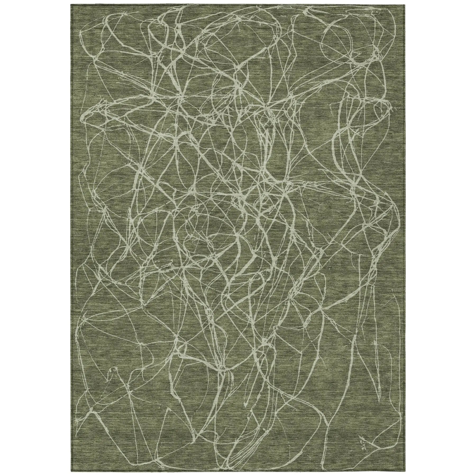 9' X 12' Olive Green And Green Abstract Washable Indoor Outdoor Area Rug Homeroots Outdoor