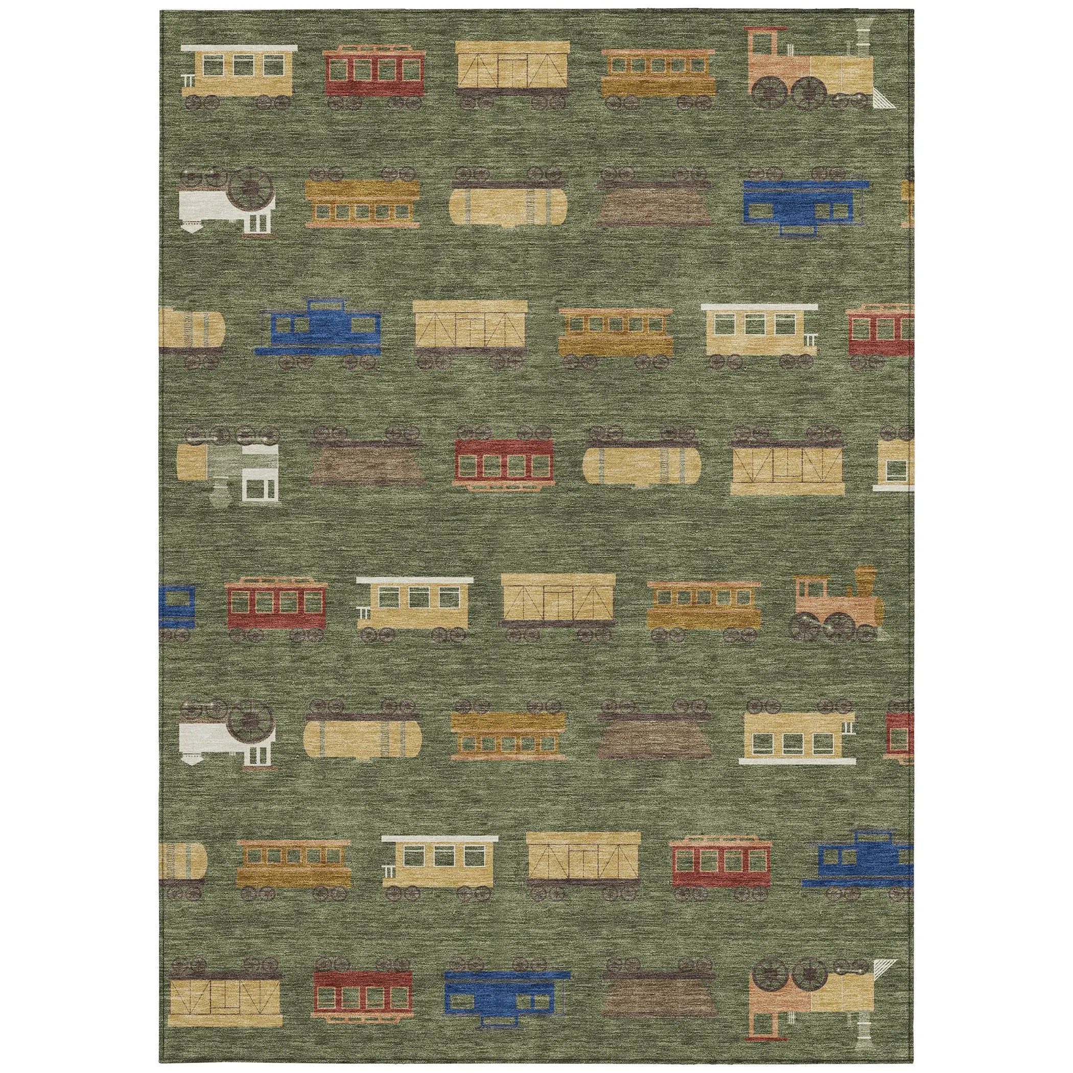 9' X 12' Olive Green And Green Abstract Washable Indoor Outdoor Area Rug Homeroots Outdoor