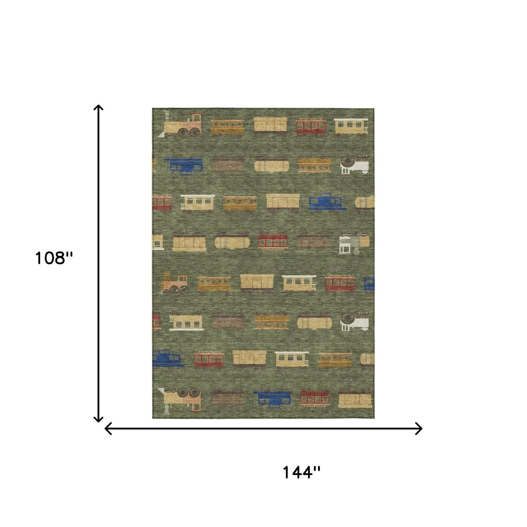 9' X 12' Olive Green And Green Abstract Washable Indoor Outdoor Area Rug Homeroots Outdoor