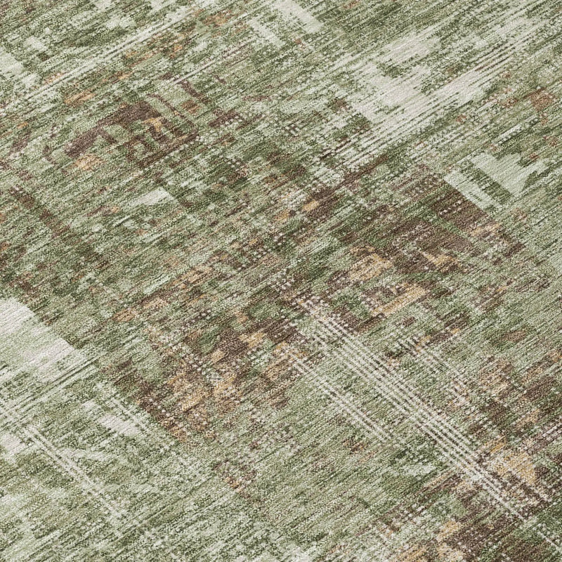 9' X 12' Olive Green And Green Abstract Washable Indoor Outdoor Area Rug Homeroots Outdoor