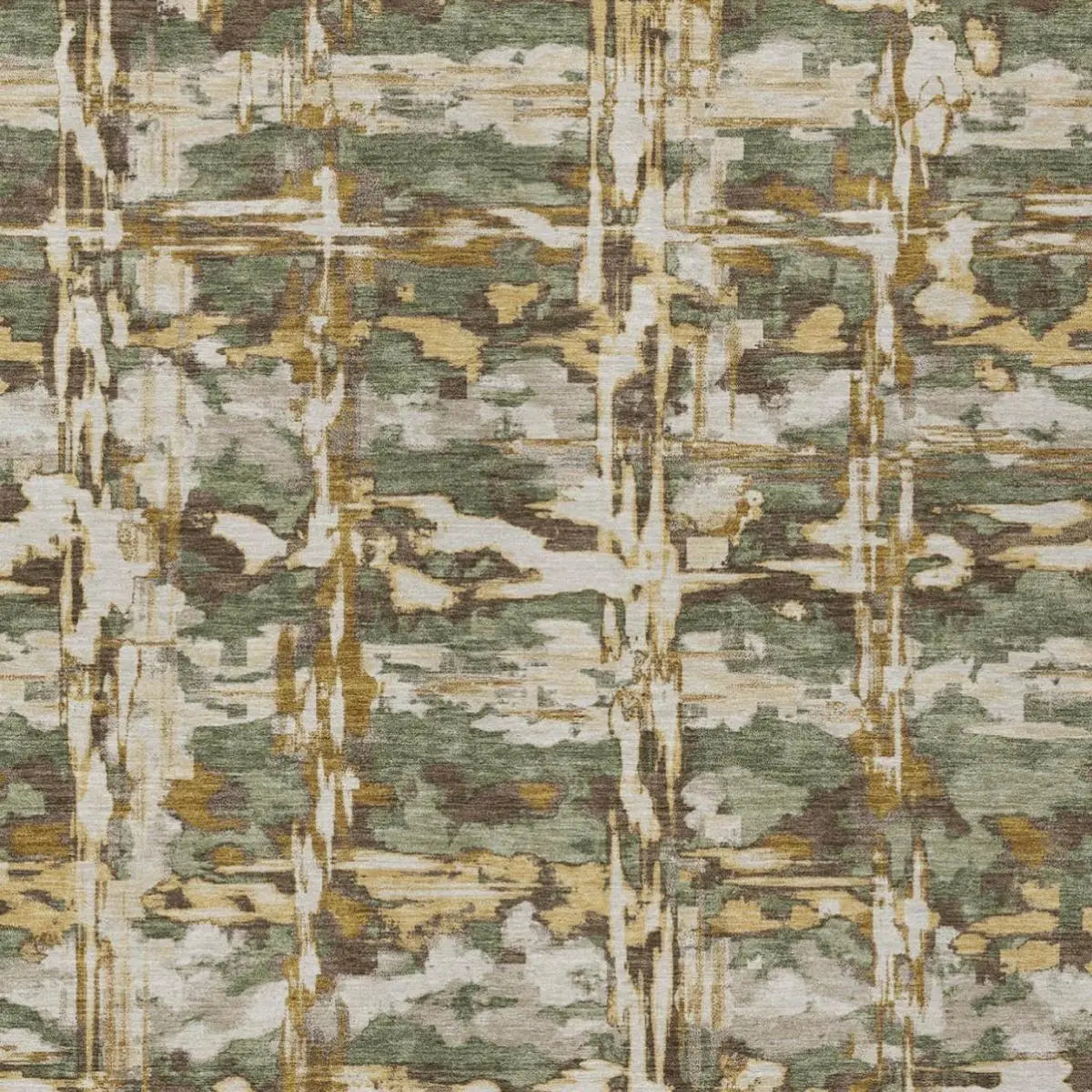 9' X 12' Olive Green And Green Abstract Washable Indoor Outdoor Area Rug Homeroots Outdoor
