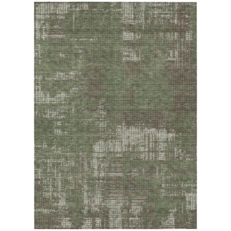 9' X 12' Olive Green And Green Abstract Washable Indoor Outdoor Area Rug Homeroots Outdoor