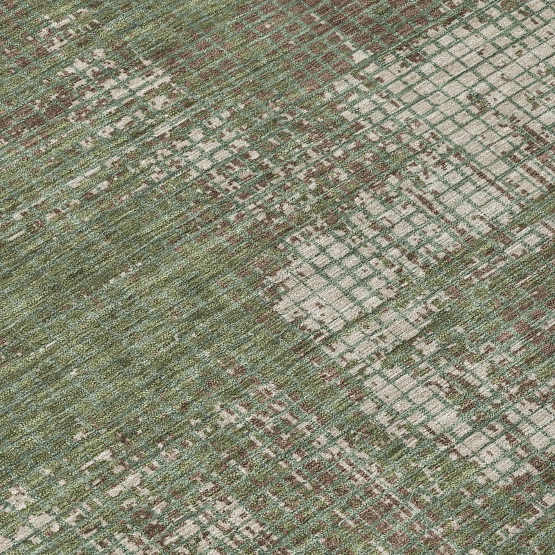 9' X 12' Olive Green And Green Abstract Washable Indoor Outdoor Area Rug Homeroots Outdoor