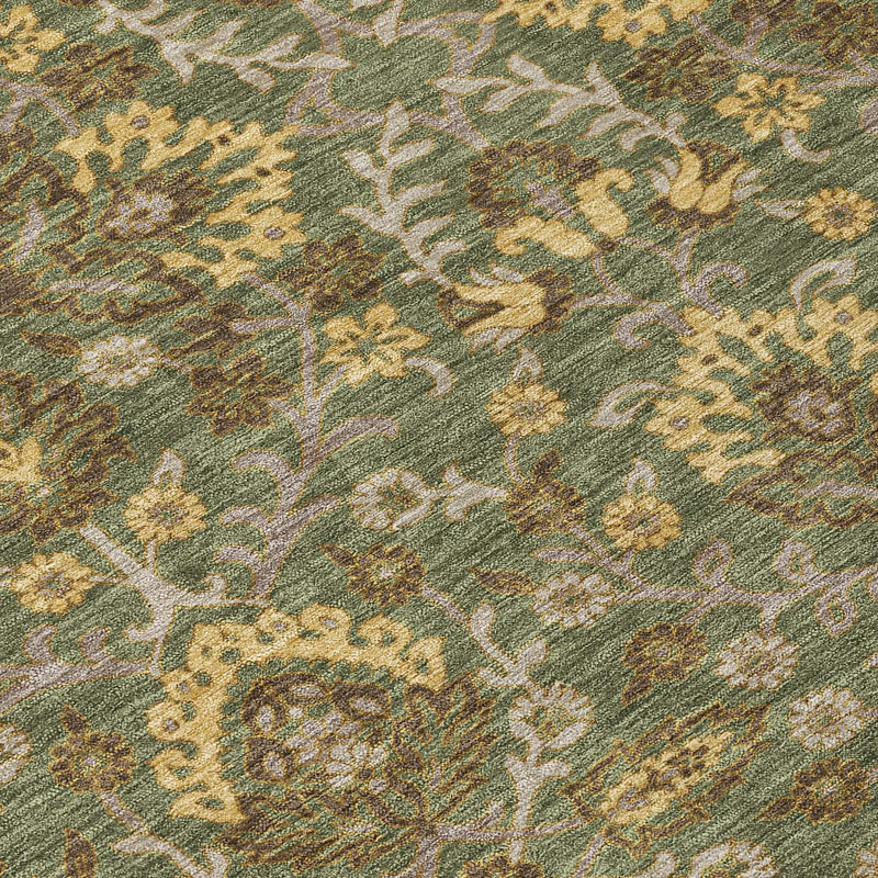 9' X 12' Olive Green And Green Geometric Washable Indoor Outdoor Area Rug Homeroots Outdoor