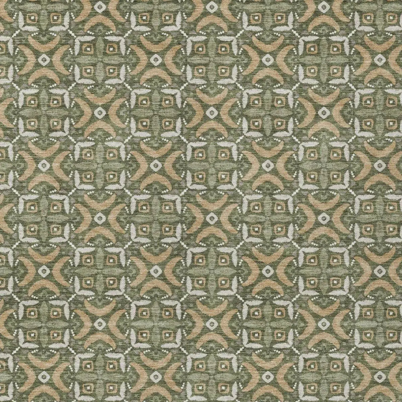 9' X 12' Olive Green And Green Geometric Washable Indoor Outdoor Area Rug Homeroots Outdoor