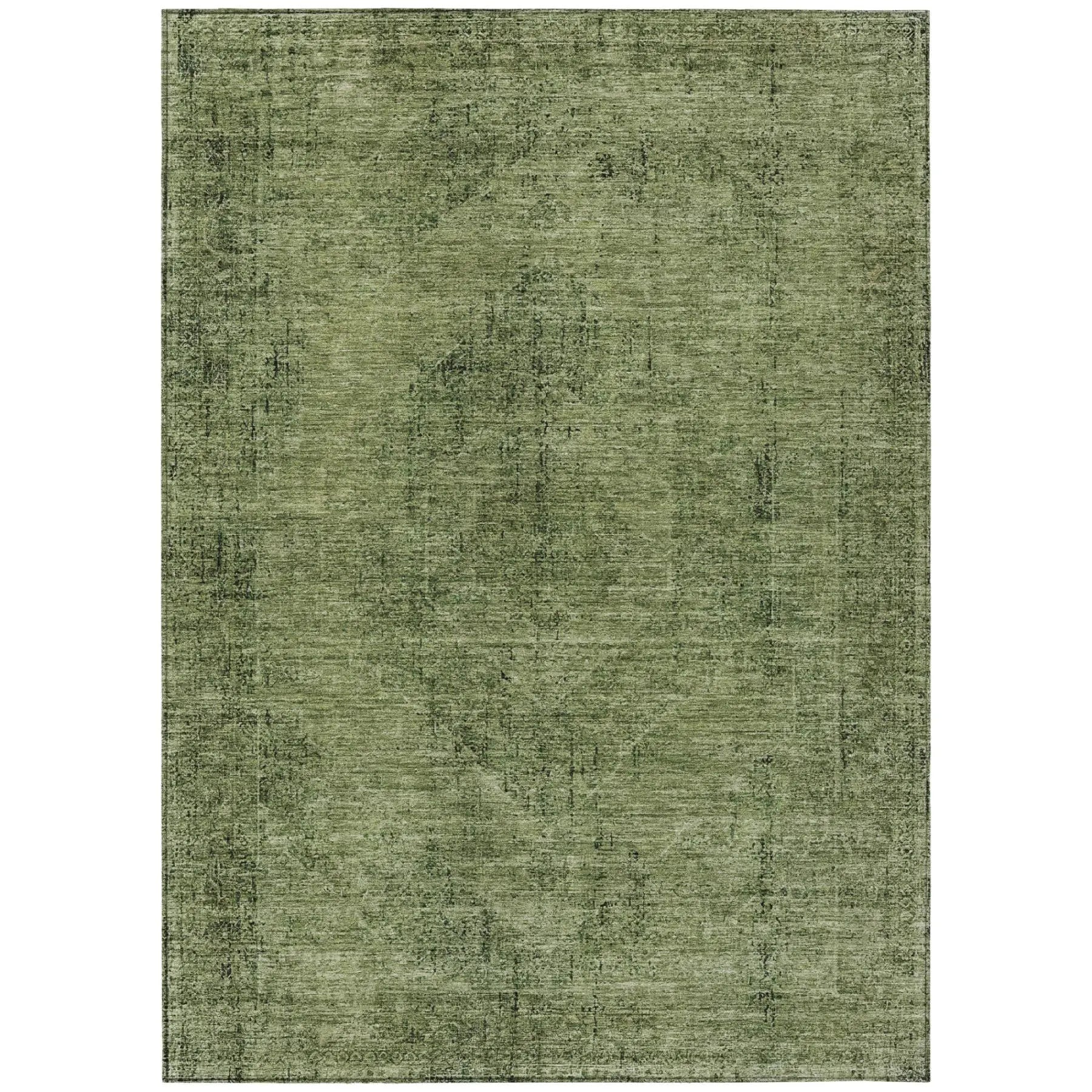 9' X 12' Olive Green And Green Oriental Washable Indoor Outdoor Area Rug Homeroots Outdoor
