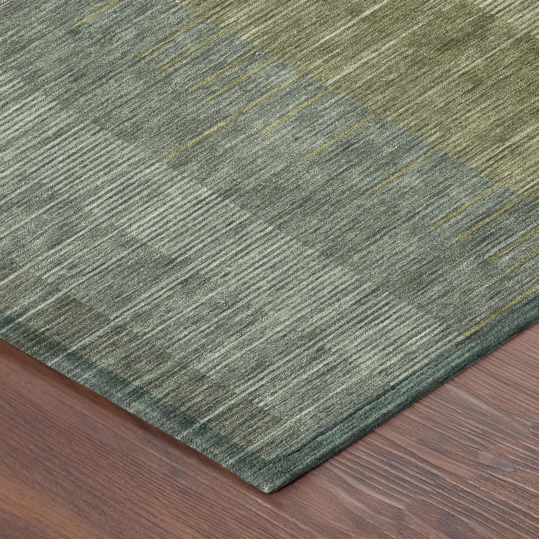 9' X 12' Olive Green And Green Striped Washable Indoor Outdoor Area Rug Homeroots Outdoor