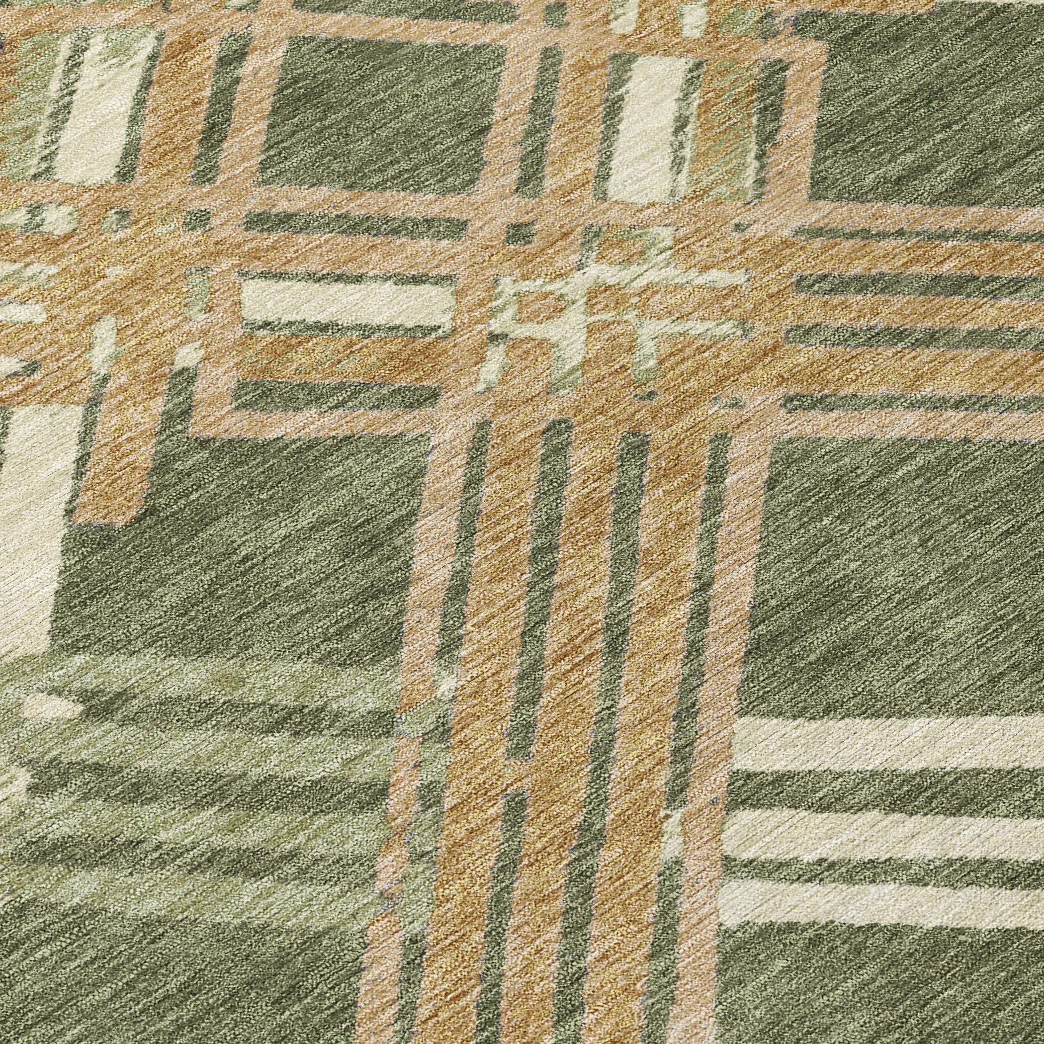 9' X 12' Olive Green And Ivory Geometric Washable Indoor Outdoor Area Rug Homeroots Outdoor