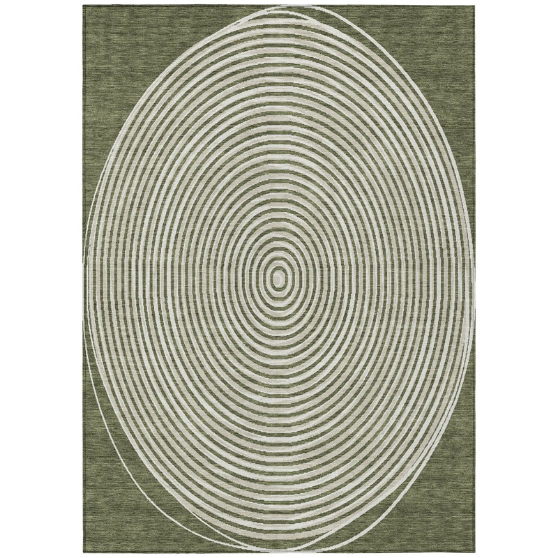 9' X 12' Olive Green And Ivory Geometric Washable Indoor Outdoor Area Rug Homeroots Outdoor