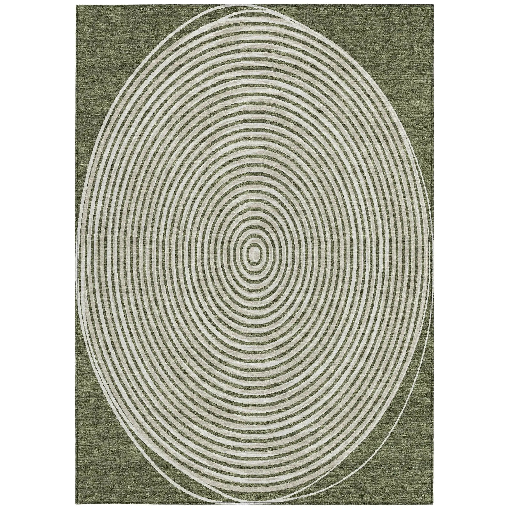 9' X 12' Olive Green And Ivory Geometric Washable Indoor Outdoor Area Rug Homeroots Outdoor