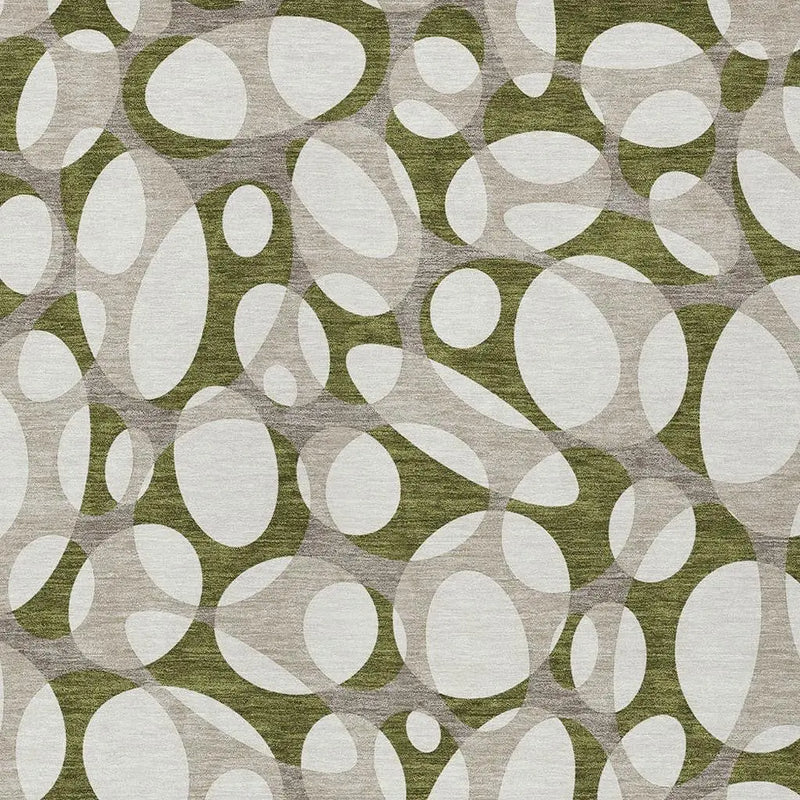 9' X 12' Olive Green And Linen Abstract Washable Indoor Outdoor Area Rug Homeroots Outdoor