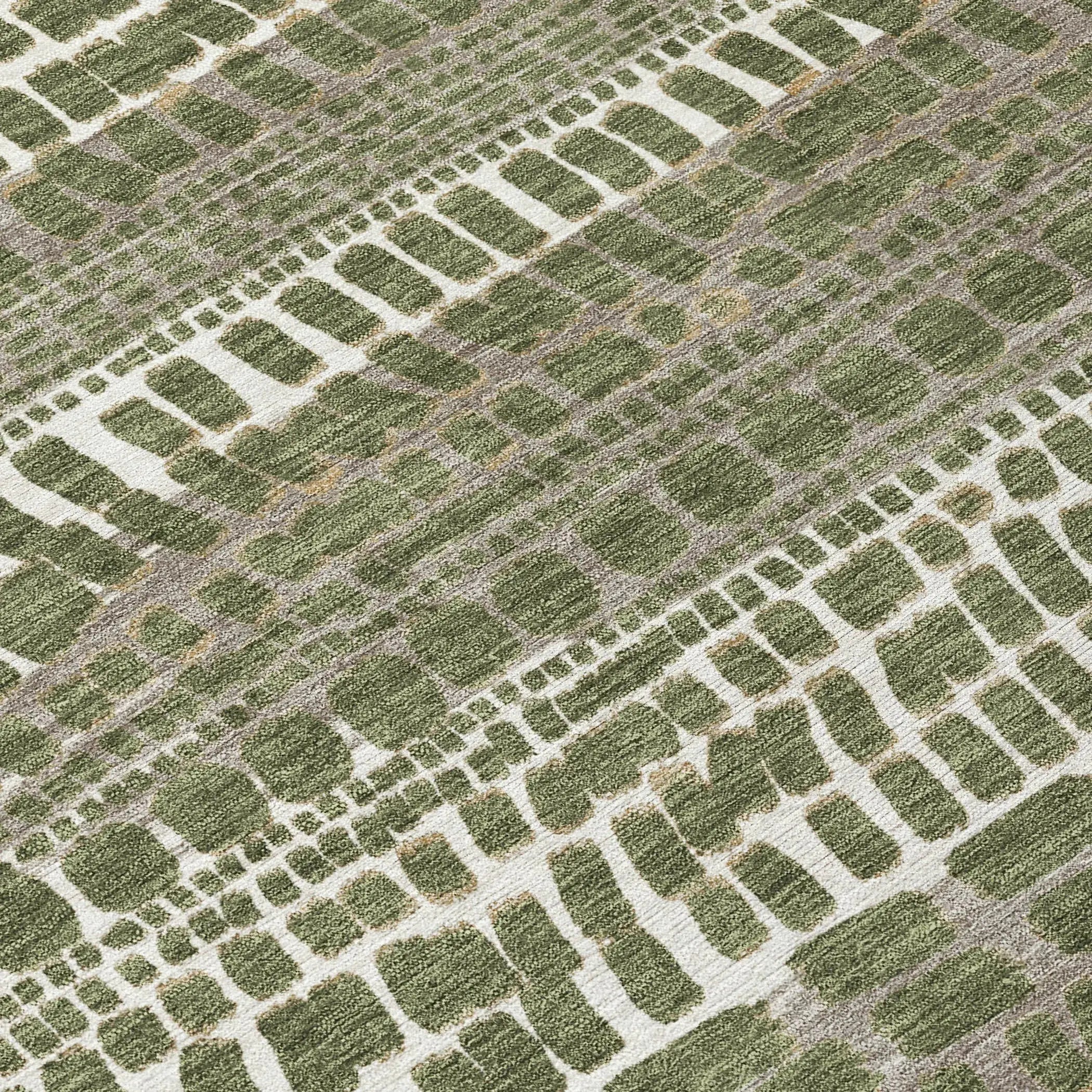 9' X 12' Olive Green And Taupe Abstract Washable Indoor Outdoor Area Rug Homeroots Outdoor