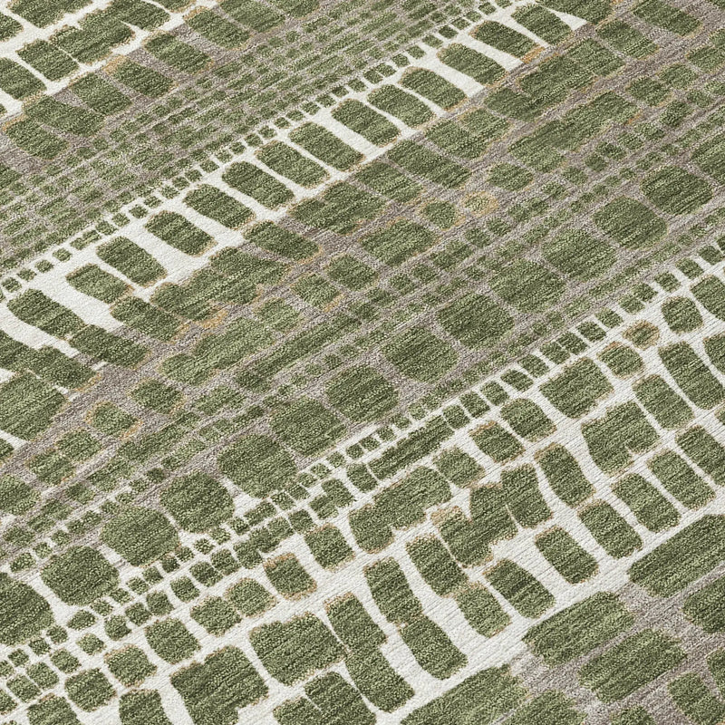 9' X 12' Olive Green And Taupe Abstract Washable Indoor Outdoor Area Rug Homeroots Outdoor
