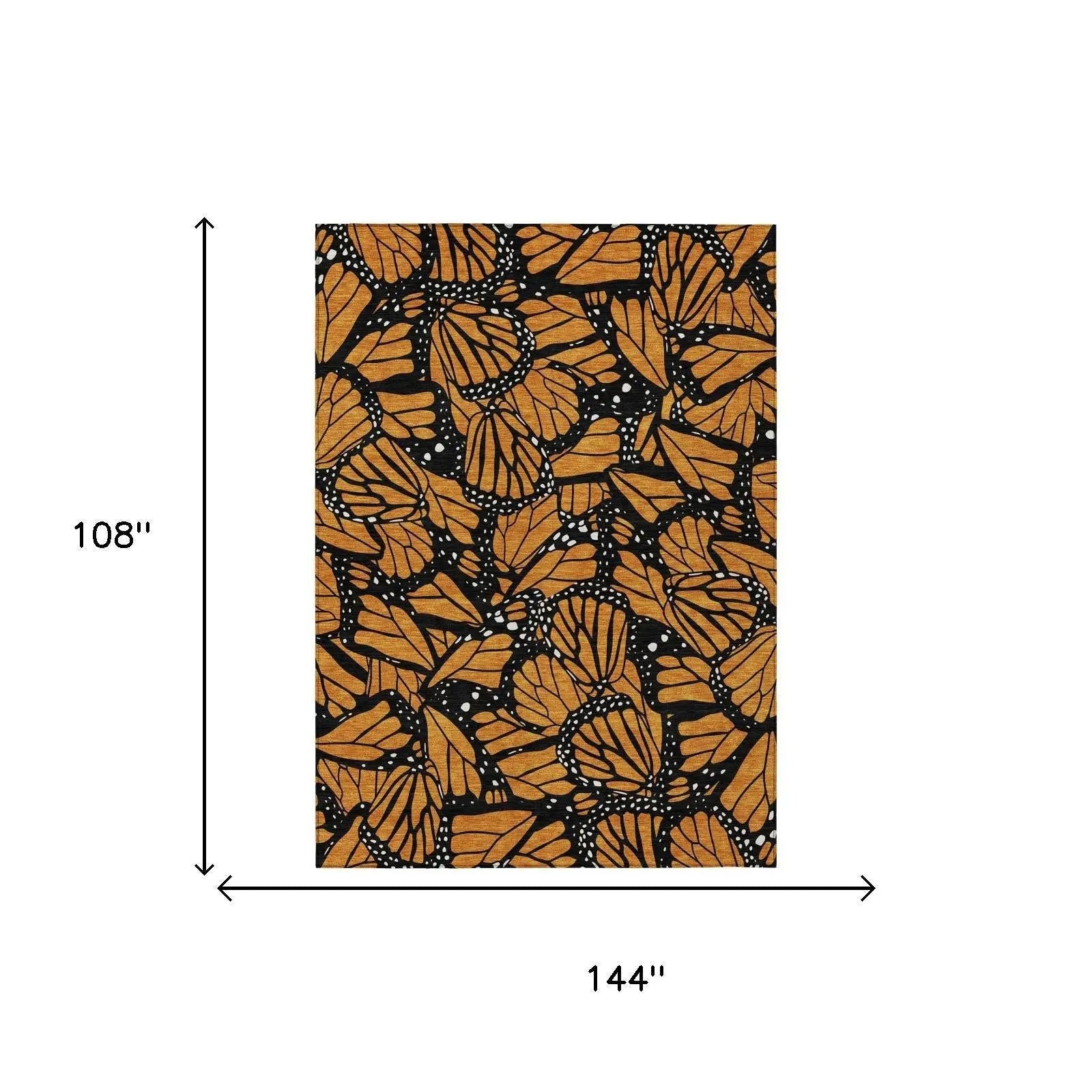 9' X 12' Orange And Black Animal Print Washable Indoor Outdoor Area Rug Homeroots Outdoor