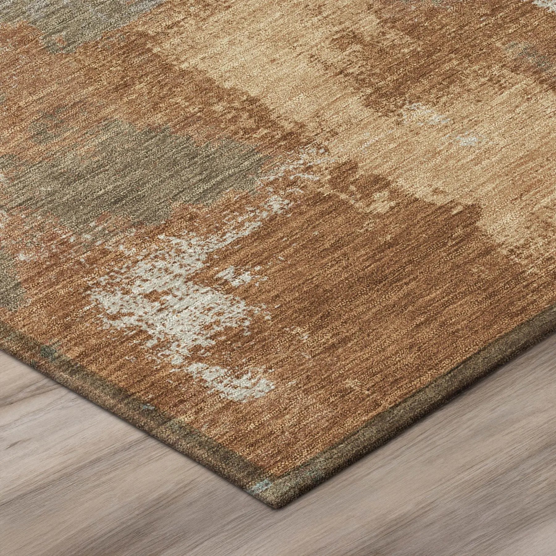 9' X 12' Orange And Brown Abstract Washable Indoor Outdoor Area Rug Homeroots Outdoor