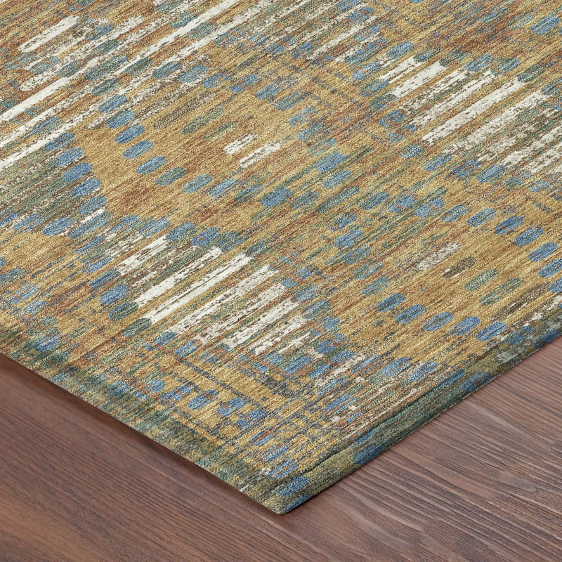 9' X 12' Orange And Brown Floral Medallion Washable Indoor Outdoor Area Rug Homeroots Outdoor